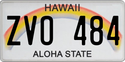 HI license plate ZVO484