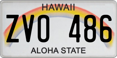 HI license plate ZVO486