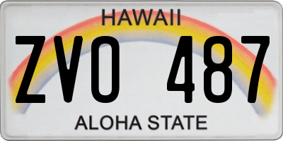 HI license plate ZVO487