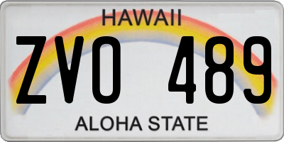 HI license plate ZVO489