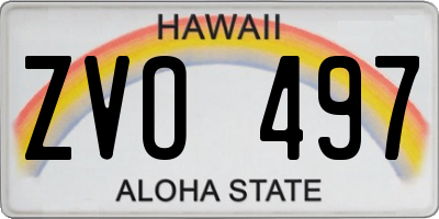 HI license plate ZVO497