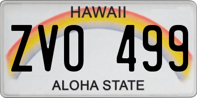 HI license plate ZVO499