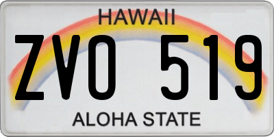 HI license plate ZVO519