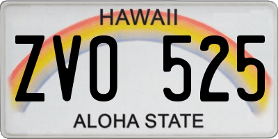 HI license plate ZVO525