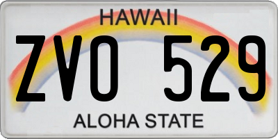 HI license plate ZVO529