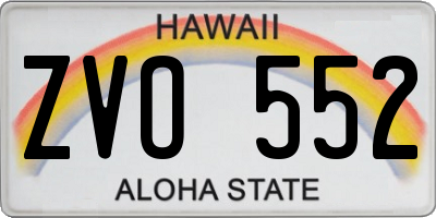 HI license plate ZVO552