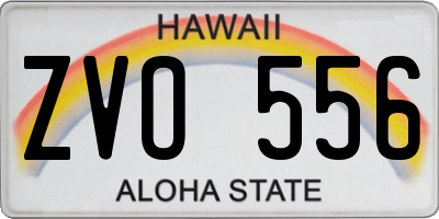 HI license plate ZVO556