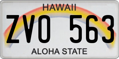 HI license plate ZVO563