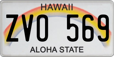 HI license plate ZVO569