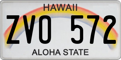 HI license plate ZVO572