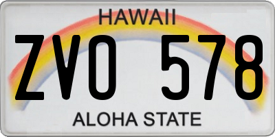 HI license plate ZVO578