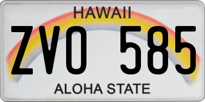HI license plate ZVO585