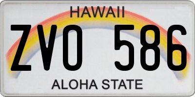 HI license plate ZVO586