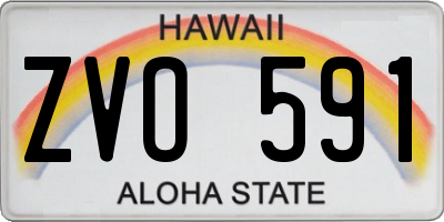 HI license plate ZVO591
