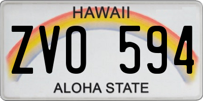 HI license plate ZVO594