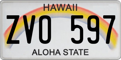 HI license plate ZVO597