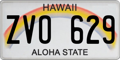 HI license plate ZVO629