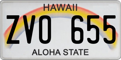 HI license plate ZVO655