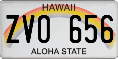 HI license plate ZVO656