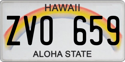 HI license plate ZVO659