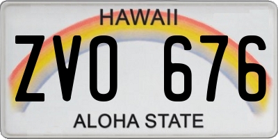 HI license plate ZVO676