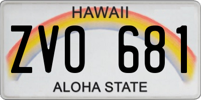 HI license plate ZVO681