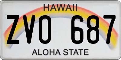 HI license plate ZVO687