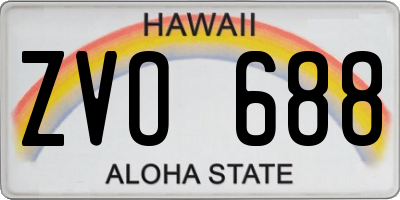 HI license plate ZVO688