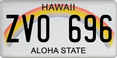 HI license plate ZVO696