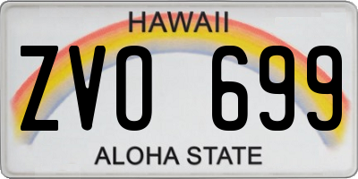 HI license plate ZVO699