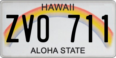 HI license plate ZVO711