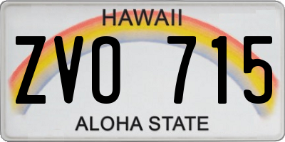HI license plate ZVO715