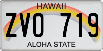 HI license plate ZVO719