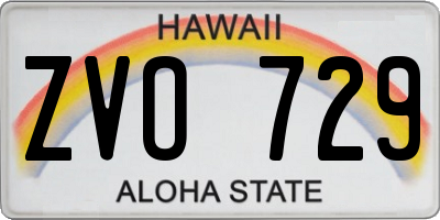 HI license plate ZVO729