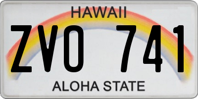 HI license plate ZVO741