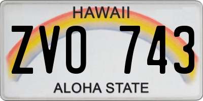 HI license plate ZVO743