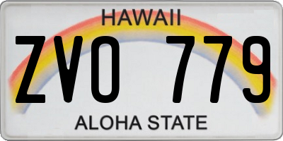 HI license plate ZVO779