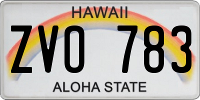 HI license plate ZVO783