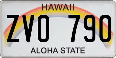 HI license plate ZVO790