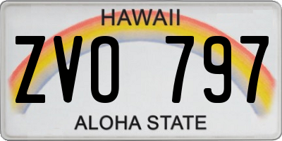 HI license plate ZVO797