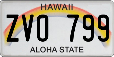 HI license plate ZVO799