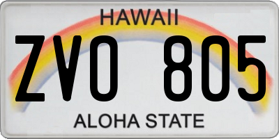 HI license plate ZVO805