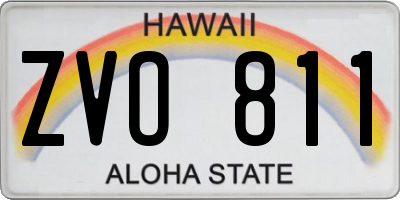 HI license plate ZVO811