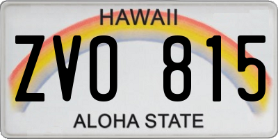 HI license plate ZVO815