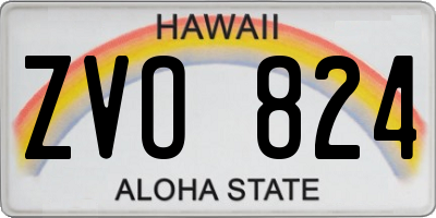 HI license plate ZVO824