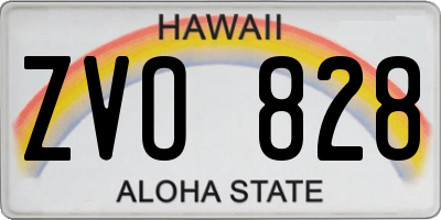 HI license plate ZVO828
