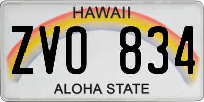 HI license plate ZVO834