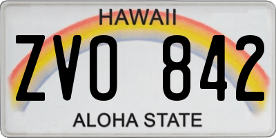 HI license plate ZVO842