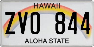 HI license plate ZVO844