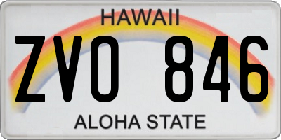 HI license plate ZVO846